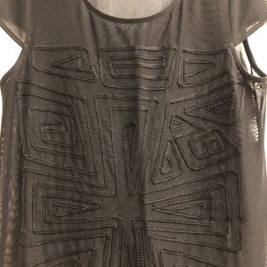 Embroidered Mesh Dress